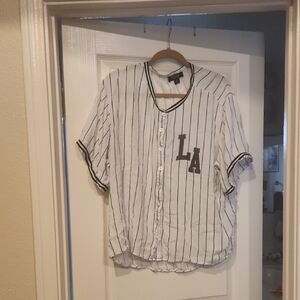 Rouge Helium Black and White Striped LA Shirt